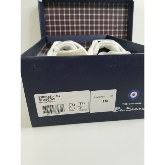 Ben Sherman Men's‎ Glasgow Low Casual Sneakers in White/Beige - Size US 8 - Picture 12 of 12
